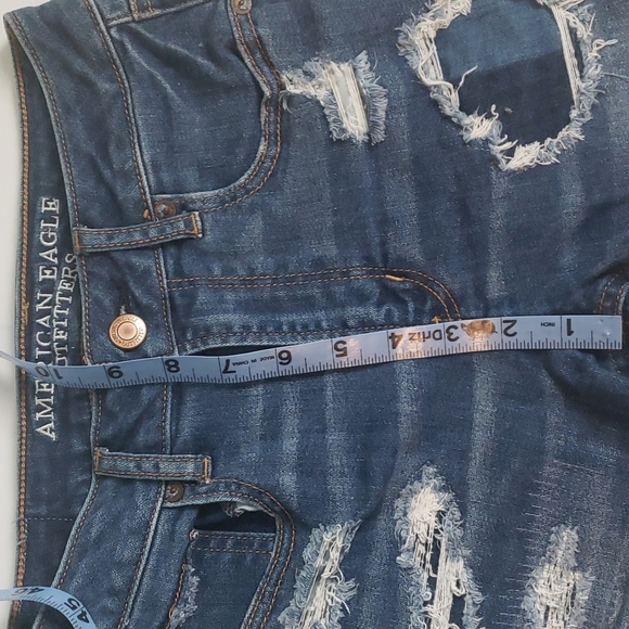 American Eagle high rise shortie jean shorts size 0 - Picture 7 of 14
